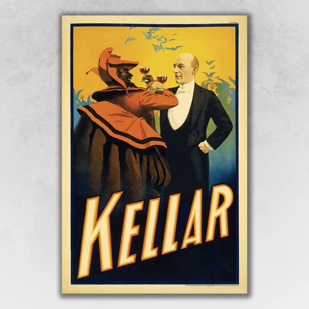 Kellar Drinks With The Devil Vintage Magic Unframed Print Wall Art - GreatEagleInc
