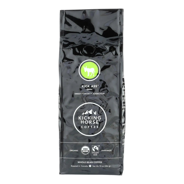 Kicking Horse Coffee - Organic - Whole Bean - Kick Ass - Dark Roast - 10 Oz - Case Of 6 Kicking Horse