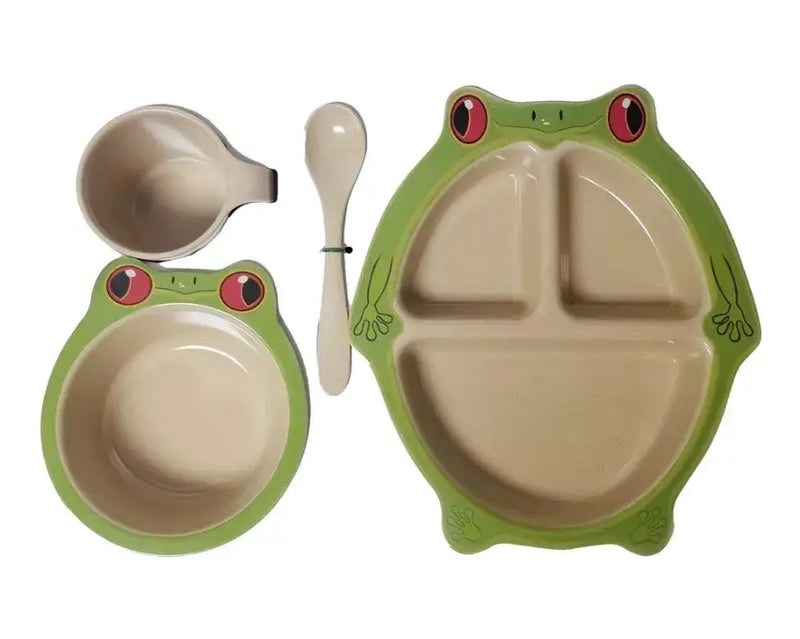 Kids Frog Dinnerware Set Eco-Friendly 4 Piece Dining Set Encore Brandz