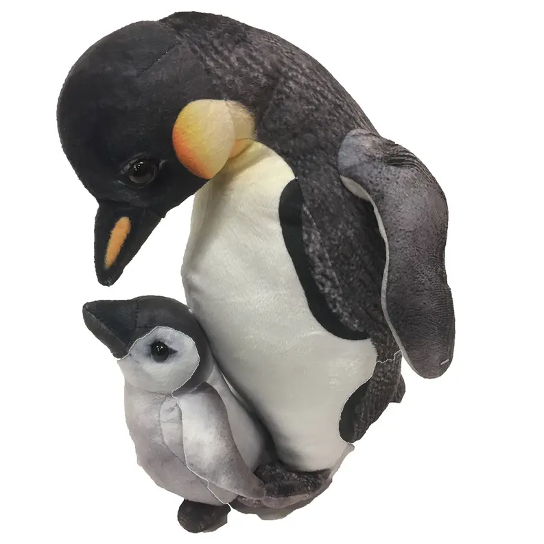 King Penguin Mom w/ Baby Plush 12" Stuffed Animal Texas Toy Distribution