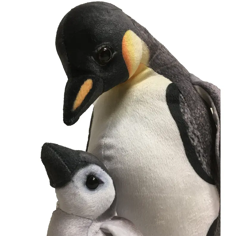King Penguin Mom w/ Baby Plush 12" Stuffed Animal Texas Toy Distribution