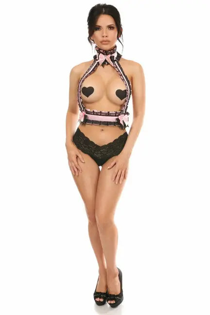Kitten Collection Lace Double Strap Body Harness Daisy Corsets