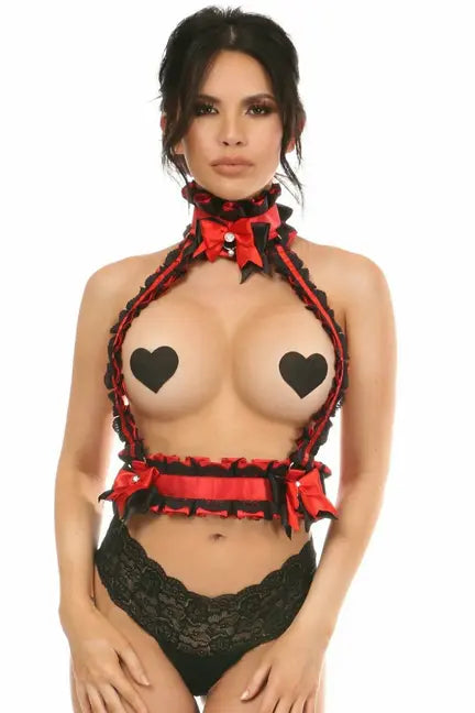 Kitten Collection Lace Double Strap Body Harness Daisy Corsets