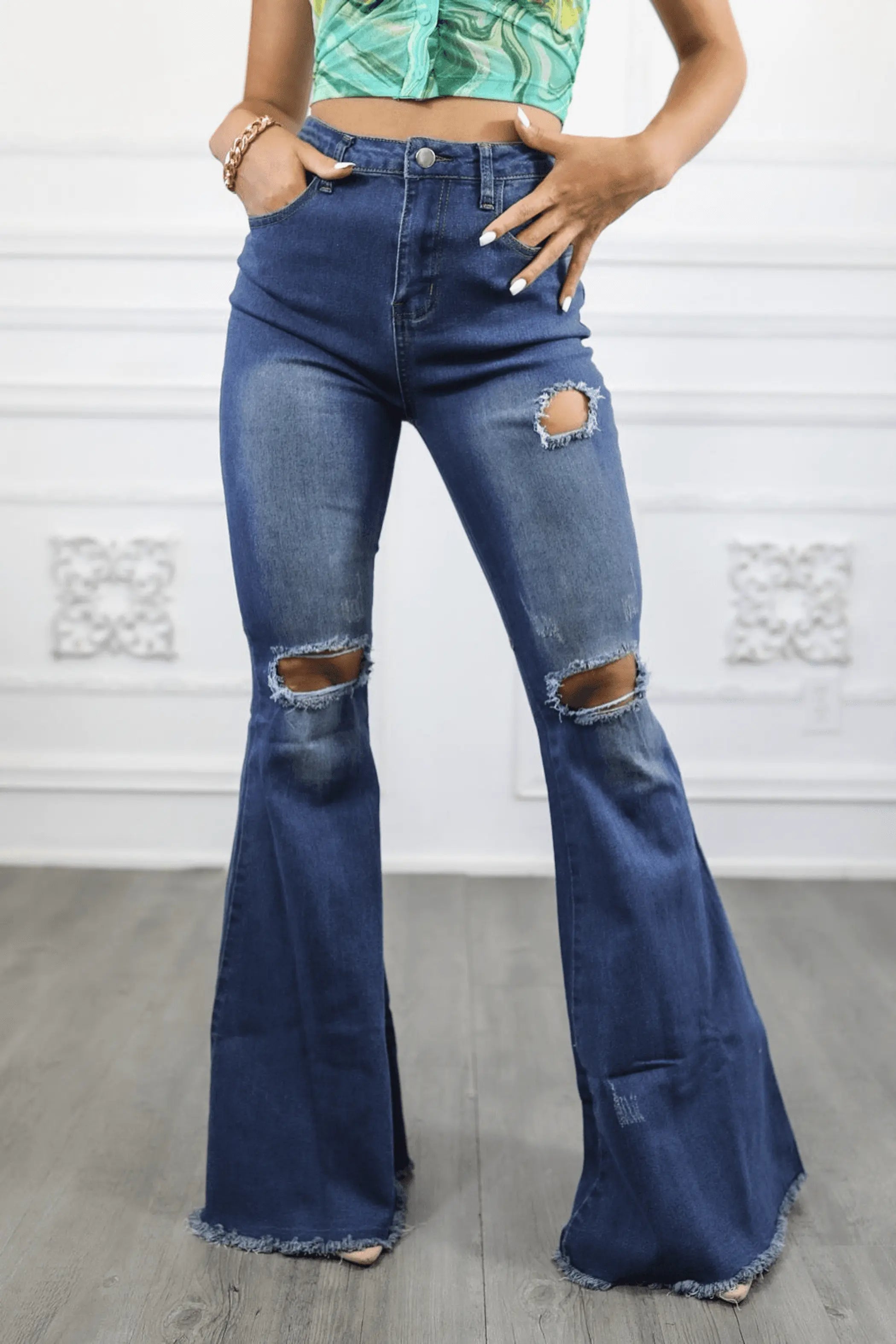 Knee Cut Bell Bottoms SurelyMine