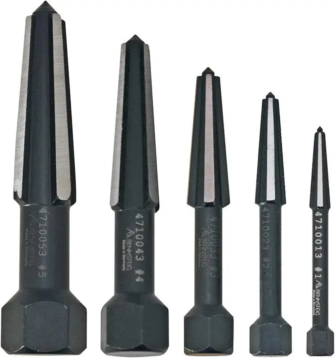 Knipex Rennsteig Double-edged Fluted Screw Extractor Set - Size 1 To 5 (5-piece) Knipex