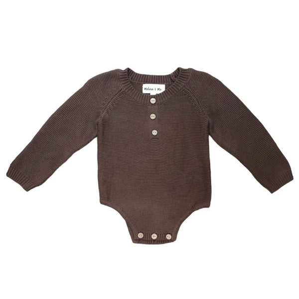 Knit Bubble Romper (Brown) Melina & Me