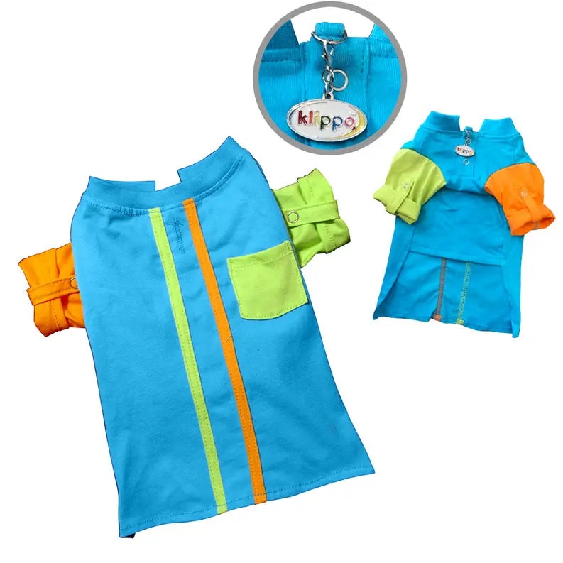 Knit Cotton Contrast Shirt with Roll-Up Sleeves Klippo