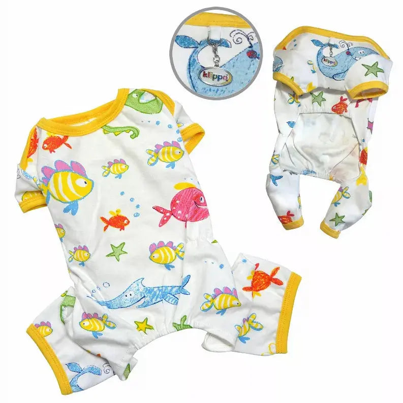 Knit Cotton Pajamas with Ocean Pals Klippo Pet