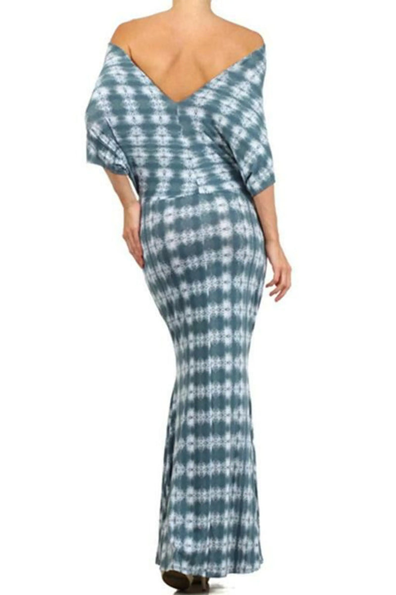 Knit Print Tie Dye Dolman Style Dress SurelyMine