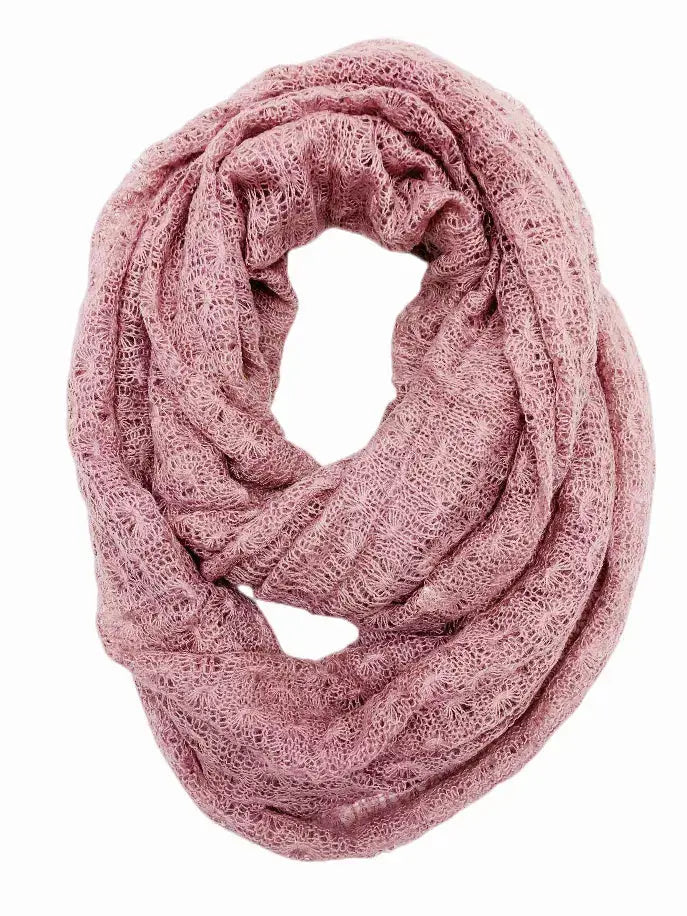 Knitted Floral Pattern Infinity Scarf JC Sunny Fashion