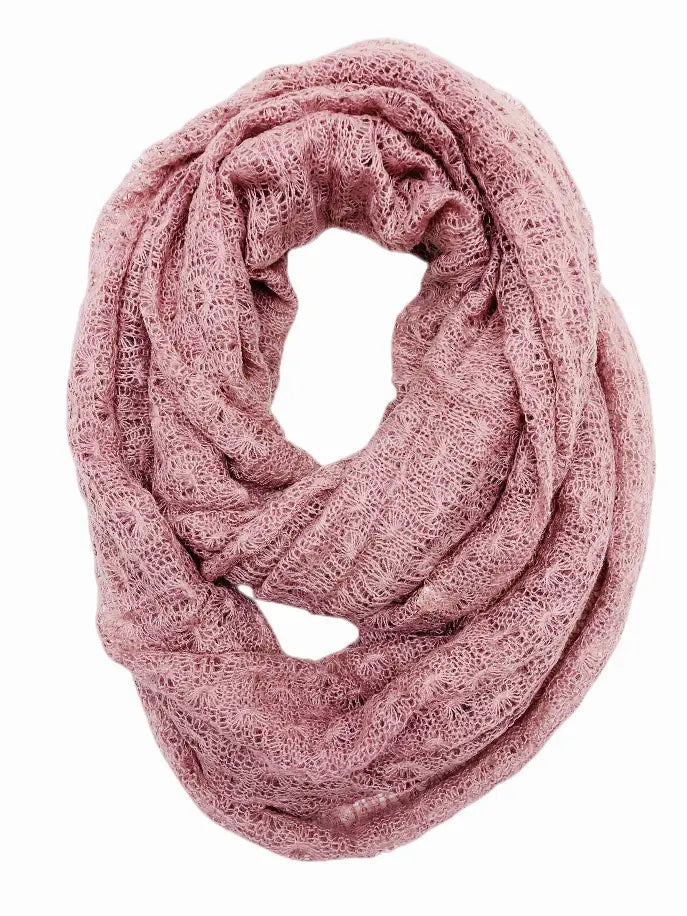 Knitted Floral Pattern Infinity Scarf JC Sunny Fashion
