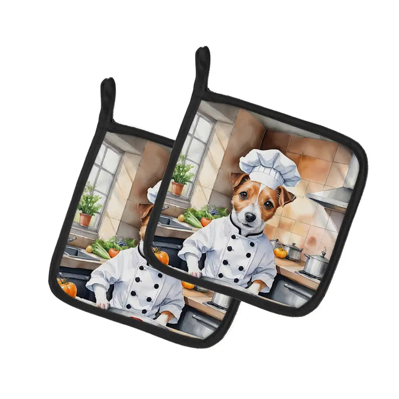 Komondor The Chef Pair of Pot Holders Caroline's Treasures