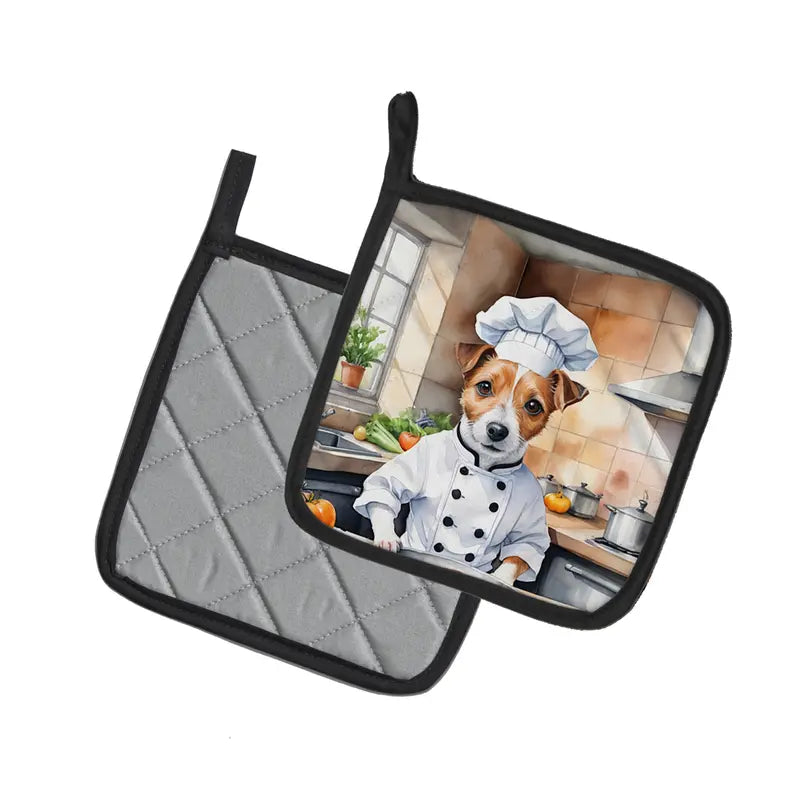 Komondor The Chef Pair of Pot Holders Caroline's Treasures