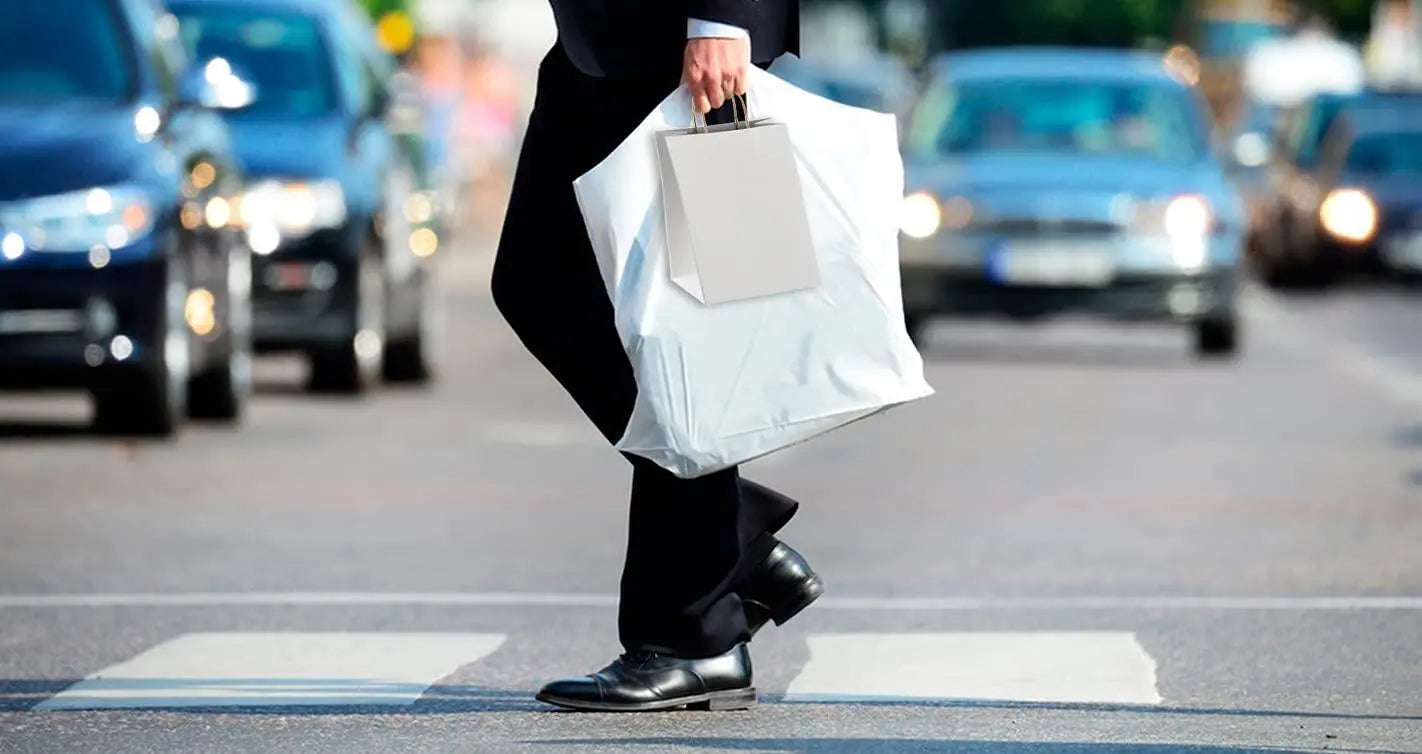 Kraft Paper Bags with Handles 13 x 7 x 17 Inch Pack of 50 White Bags with Handles Recyclable Sturdy 150 GSM Kraft Bags Stylish and Classy White Paper Bags with Handles Bulk Amiff