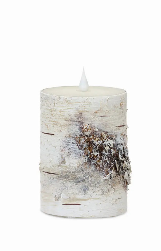 LED Birch Candle 3.5"D x 5"H (Set of 2) with Remote Melrose Intl.