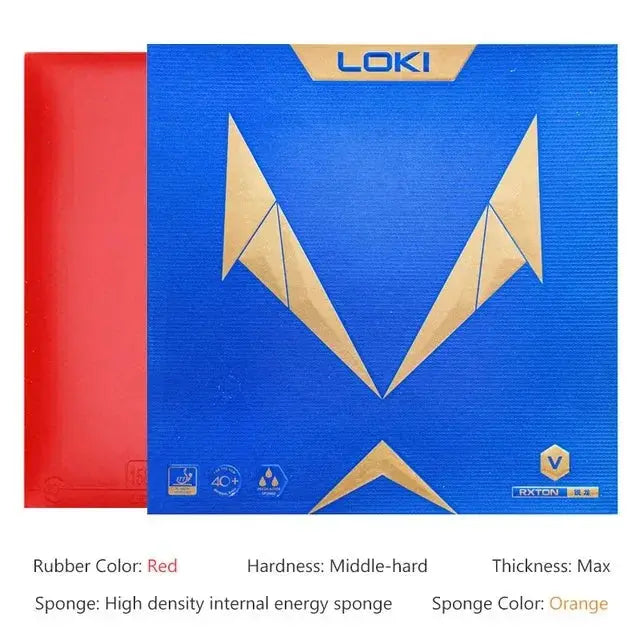 LOKI RXTON 5 High Elasticity Table Tennis Rubber Sticky Red Ping Pong Rubber Pips In High-density Sponge Black Pingpong Rubber GreatEagleInc