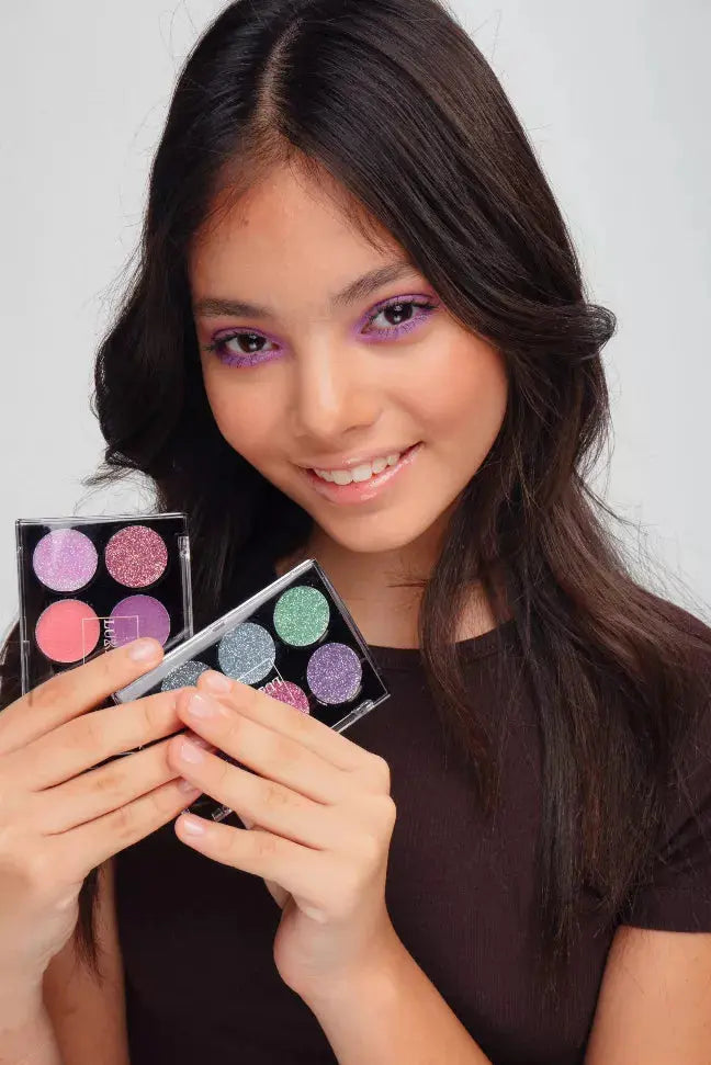 LUKKY Eye shadow cream with glitter, with applicator brush, 6 colors, x 0.21oz - assortment of 12 pieces Alisa Toys, Inc
