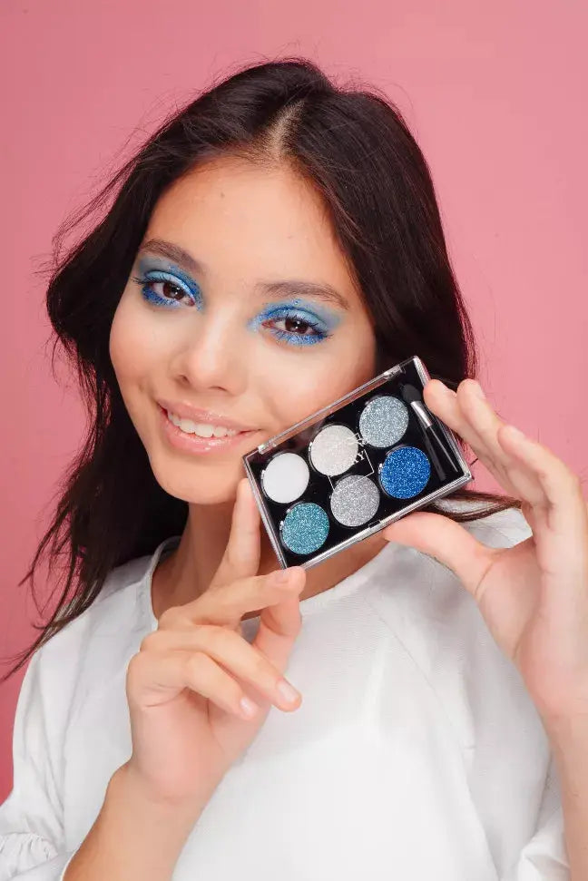 LUKKY Eye shadow cream with glitter, with applicator brush, 6 colors, x 0.21oz - assortment of 12 pieces Alisa Toys, Inc