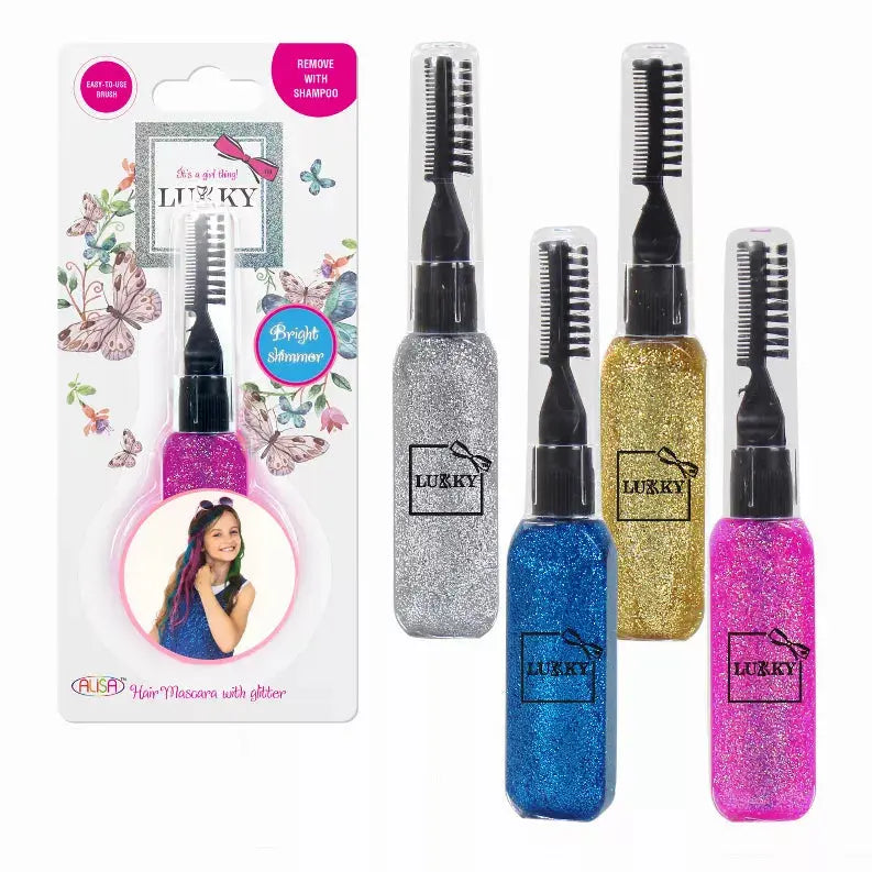 LUKKY Hair Mascara with glitter x 0.51 fl.oz., assortment of 12 pieces Alisa Toys, Inc