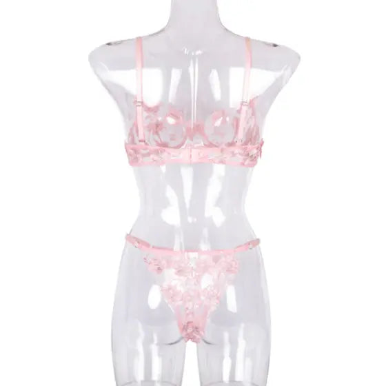 La Belle Fantastique Daisy Embroidery Sexy Lingerie (2 Piece Set) La Belle Fantastique