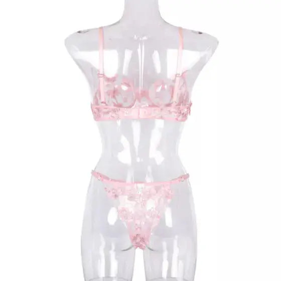La Belle Fantastique Daisy Embroidery Sexy Lingerie (2 Piece Set) La Belle Fantastique