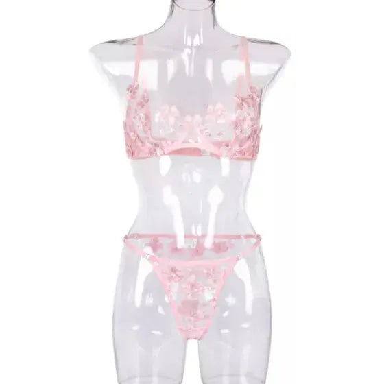 La Belle Fantastique Daisy Embroidery Sexy Lingerie (2 Piece Set) La Belle Fantastique