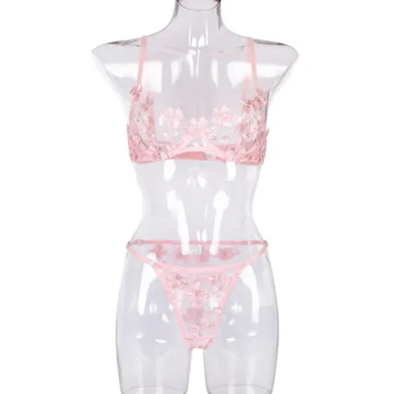 La Belle Fantastique Daisy Embroidery Sexy Lingerie (2 Piece Set) La Belle Fantastique
