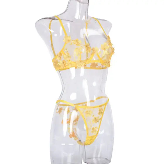 La Belle Fantastique Daisy Embroidery Sexy Lingerie (2 Piece Set) La Belle Fantastique