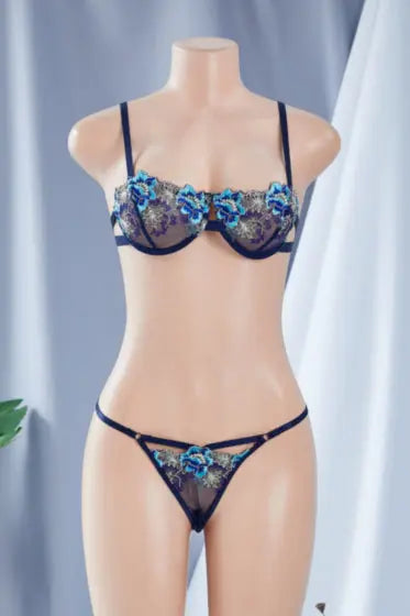 La Belle Fantastique Daisy Embroidery Sexy Lingerie (2 Piece Set) La Belle Fantastique