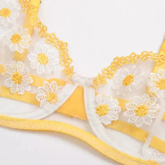 La Belle Fantastique Daisy Embroidery Sexy Lingerie (2 Piece Set) La Belle Fantastique