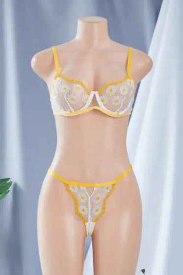La Belle Fantastique Daisy Embroidery Sexy Lingerie (2 Piece Set) La Belle Fantastique