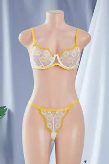 La Belle Fantastique Daisy Embroidery Sexy Lingerie (2 Piece Set) La Belle Fantastique