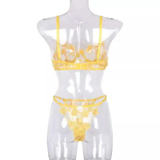 La Belle Fantastique Daisy Embroidery Sexy Lingerie (2 Piece Set) La Belle Fantastique