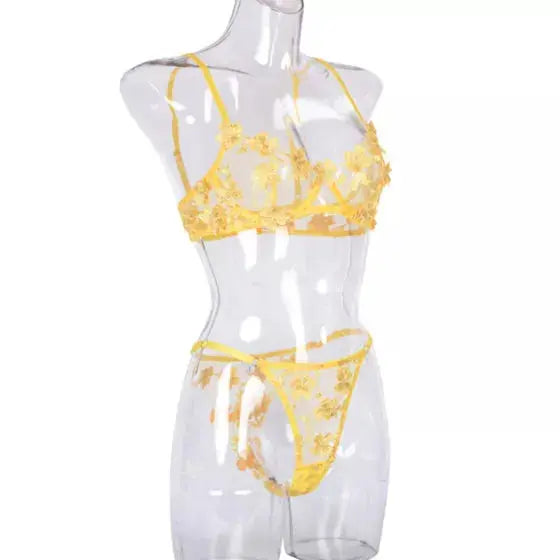 La Belle Fantastique Daisy Embroidery Sexy Lingerie (2 Piece Set) La Belle Fantastique