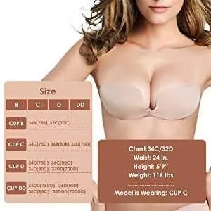 La Belle Fantastique Invisible Women's Strapless Bra For Large Bust Beauty With Underwire La Belle Fantastique