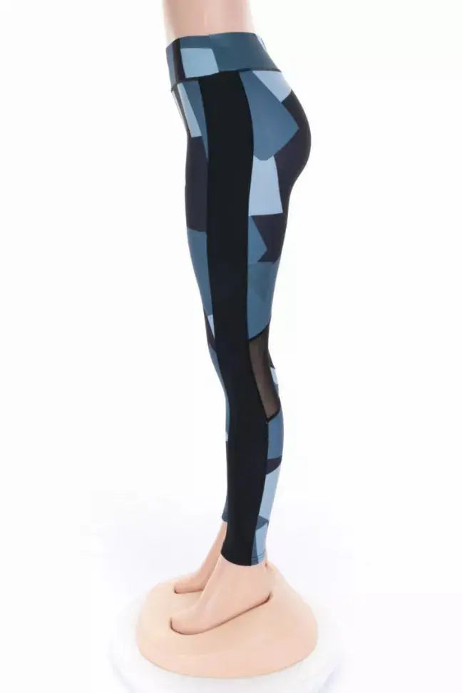 La Belle Fantastique - Splice Geometric Printed Slim Yoga Pants Leggings La Belle Fantastique