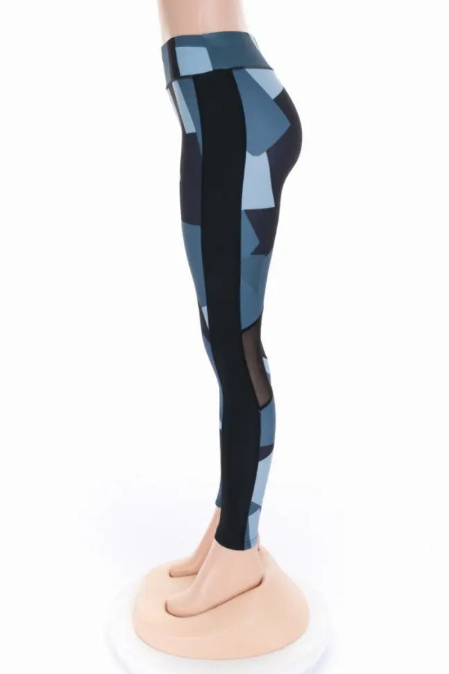 La Belle Fantastique - Splice Geometric Printed Slim Yoga Pants Leggings La Belle Fantastique