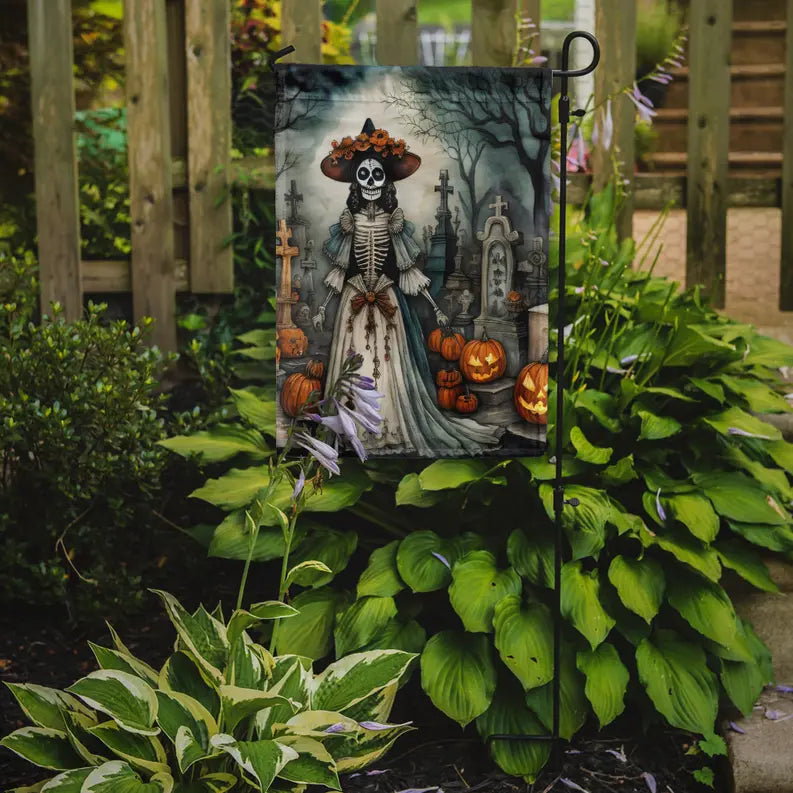 La Catrina Skeleton Spooky Halloween Garden Flag Caroline's Treasures