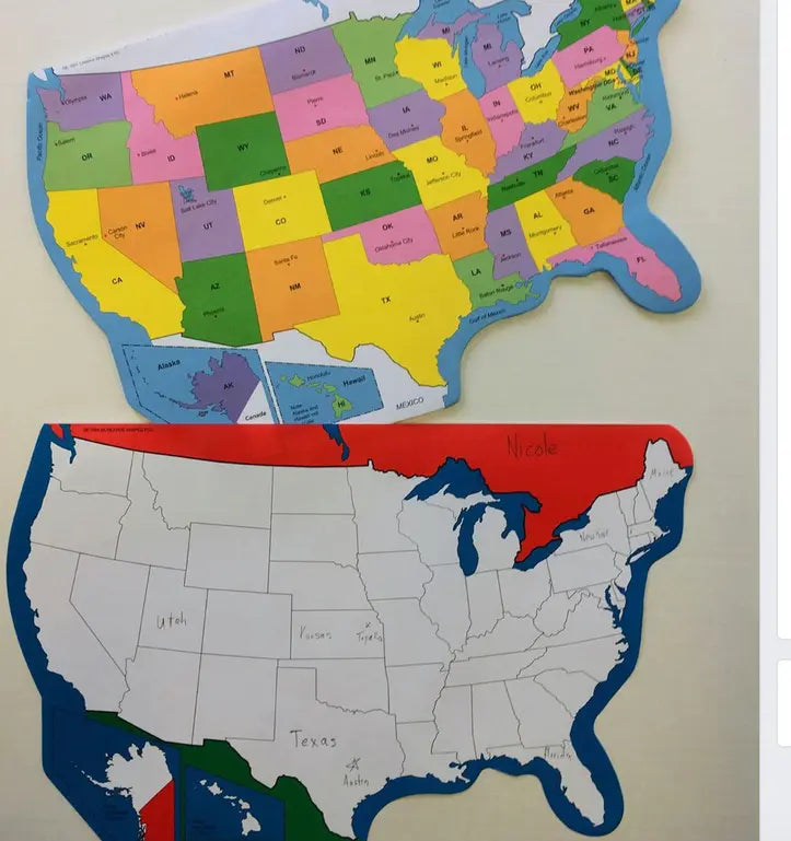 Labeled U.S. -Practice Maps Creative Shapes