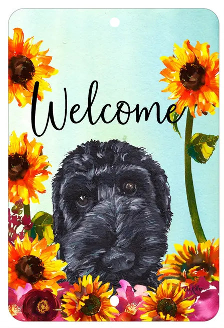 Labradoodle Black - HHS Welcome Indoor/Outdoor Aluminum Sign Best of Breed