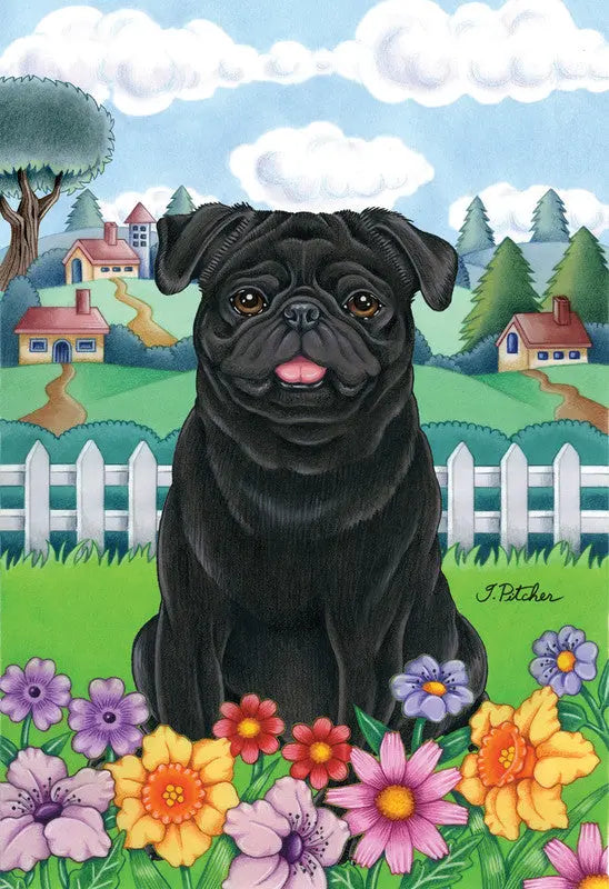 Labradoodle Black - Hippie Hound Studios Welcome  House and Garden Flags Best of Breed