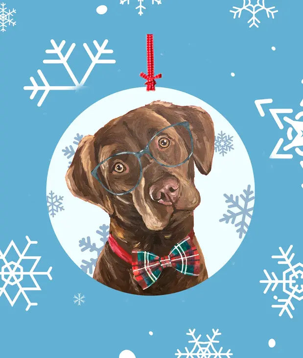 Labrador Chocolate -   Hippie Hound Studios Christmas Tree Ornament Best of Breed