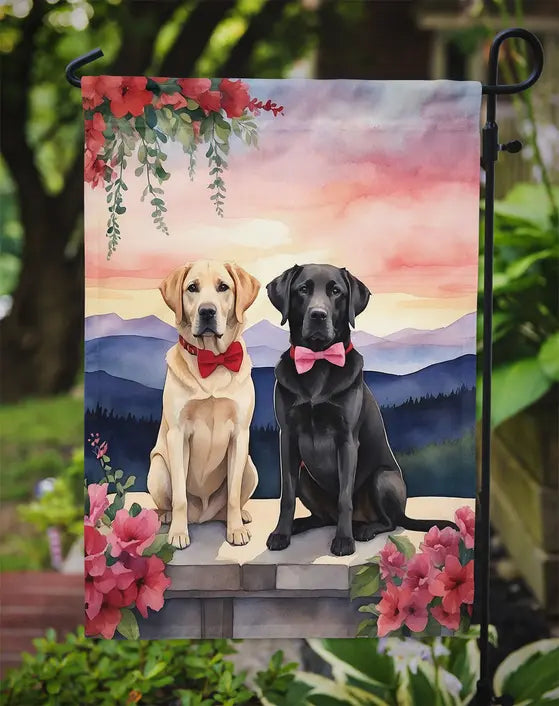 Labrador Retriever Two Hearts Garden Flag Caroline's Treasures