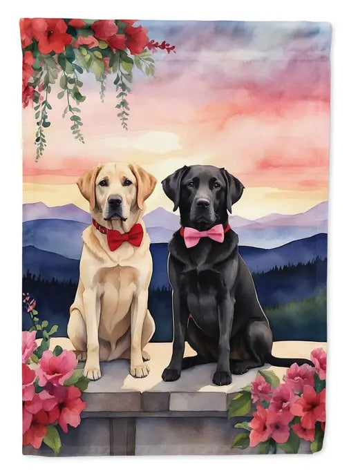 Labrador Retriever Two Hearts Garden Flag Caroline's Treasures