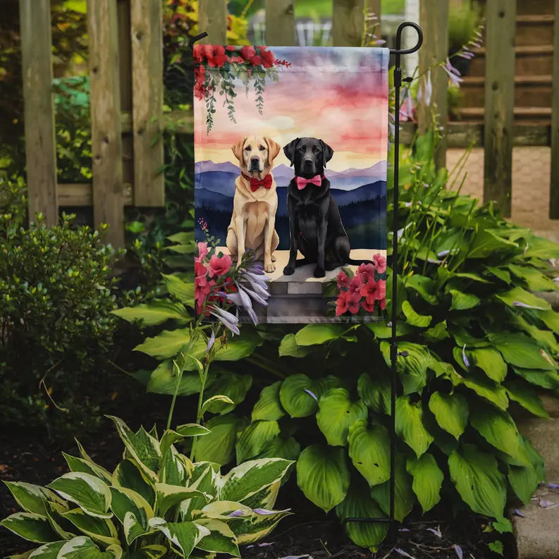 Labrador Retriever Two Hearts Garden Flag Caroline's Treasures