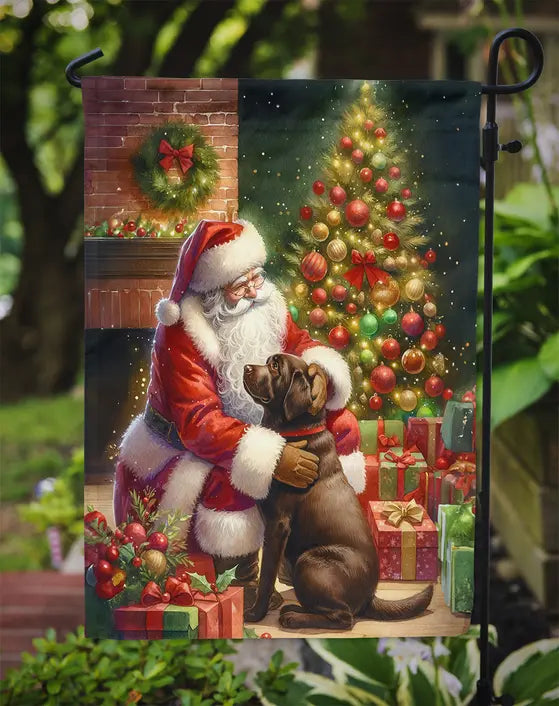 Labrador Retriever and Santa Claus Garden Flag Caroline's Treasures