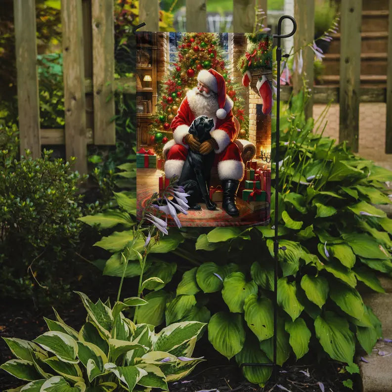 Labrador Retriever and Santa Claus Garden Flag Caroline's Treasures