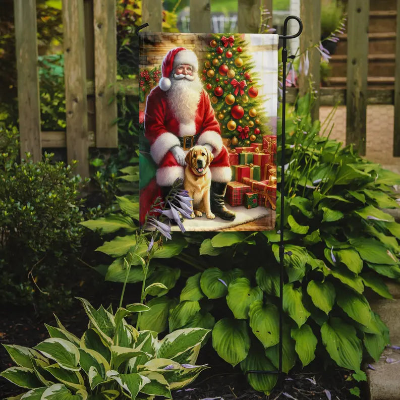 Labrador Retriever and Santa Claus Garden Flag Caroline's Treasures
