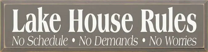 Lake House Rules Wood Sign Sawdust City