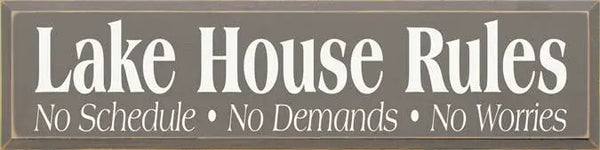 Lake House Rules Wood Sign Sawdust City